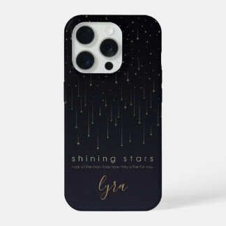 Minimal whimsical shinning stars personalisable iPhone 15 pro case