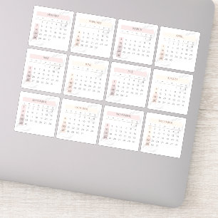 Minimal White 2024  Full Year Monthly Calendar