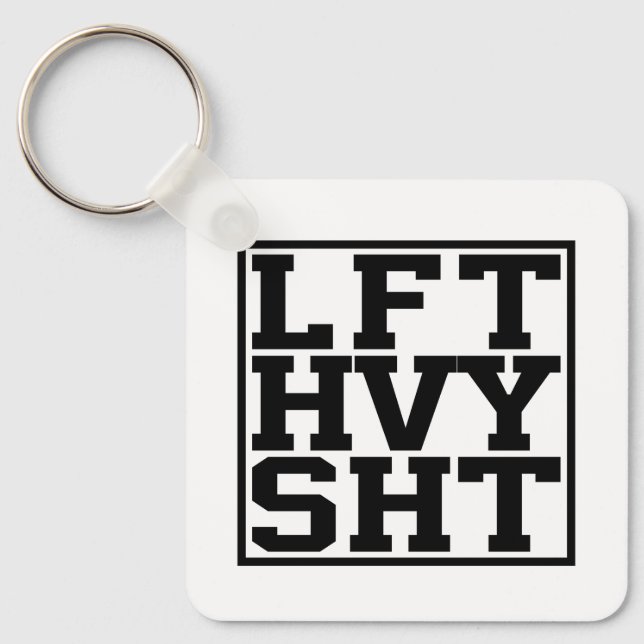 Minimal White Aesthetic Abstract Key Ring (Front)