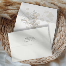 Minimal White & Beige Return Address Wedding