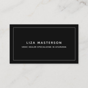 Minimal White Black Healer Alternative Medicine Business Card