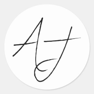 Minimal White & Black Wedding Classic Round Sticker