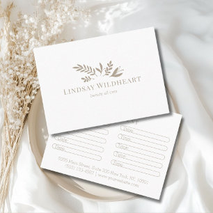Minimal White Botanical Salon Appointment Card