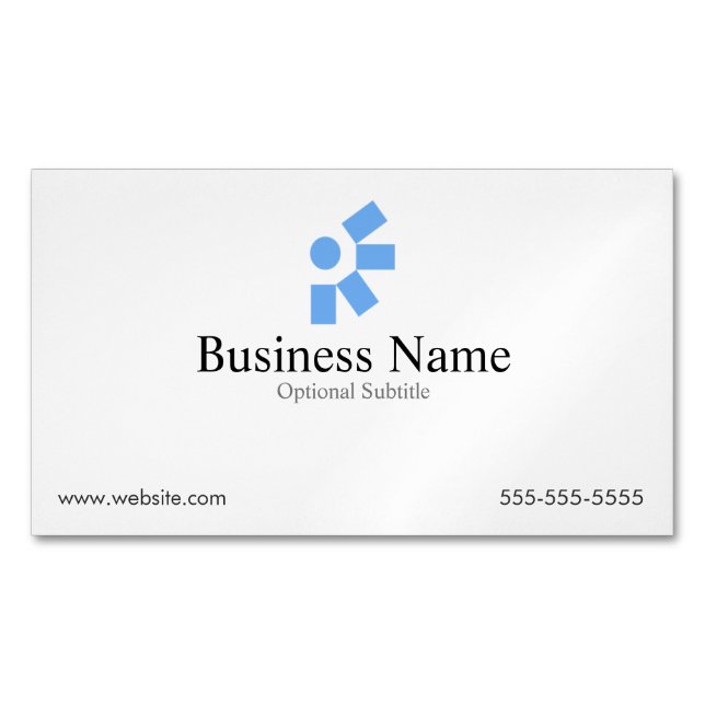 Minimal White Business Card Magnet With Logo (Front)