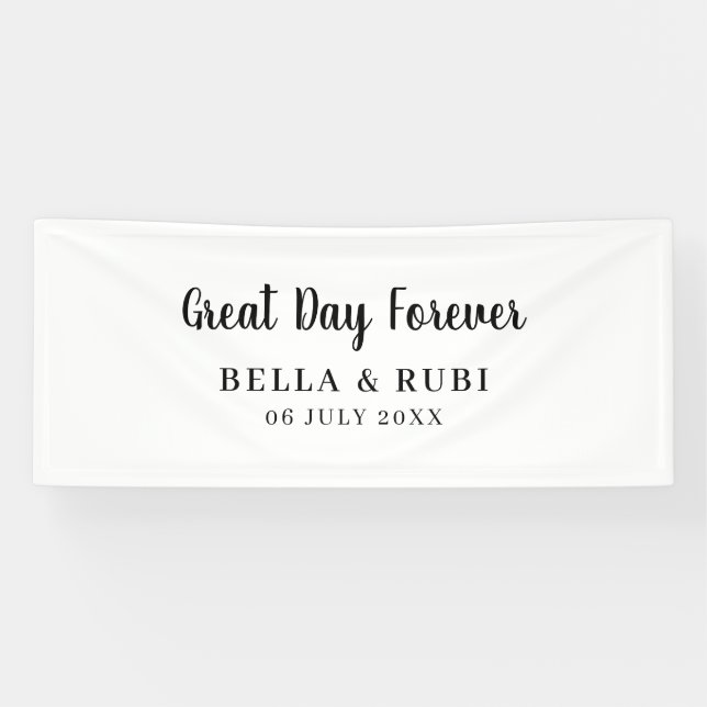 Minimal White | Clean Simple Wedding Design Banner (Horizontal)