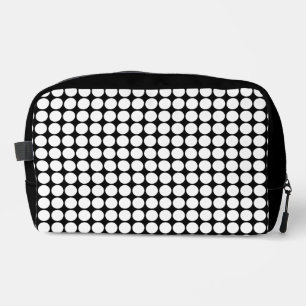 Minimal White Dots on Solid Black Background Dopp Kit
