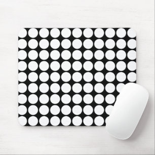 Minimal White Dots on Solid Black Background Mouse Pad