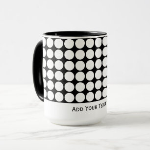 Minimal White Dots on Solid Black Background Mug