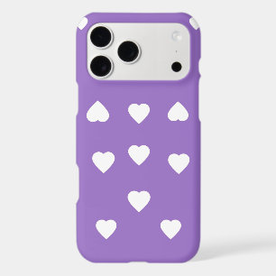 Minimal White Hearts on Purple Pattern