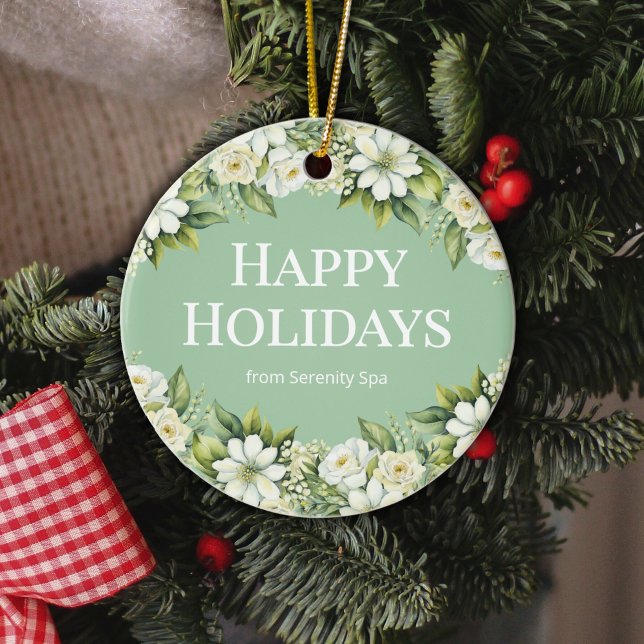 Minimal White & Sage Spa Ornament (Creator Uploaded)