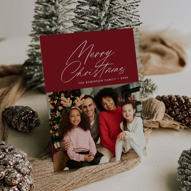 minimal white script christmas holiday card (Creator Uploaded)