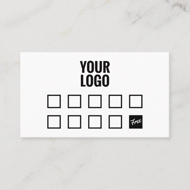 Minimal white simple your logo coffee shop loyalty (Front)