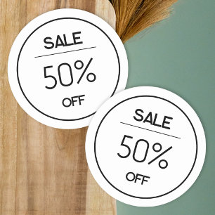 Minimal white store promotion sale sticker