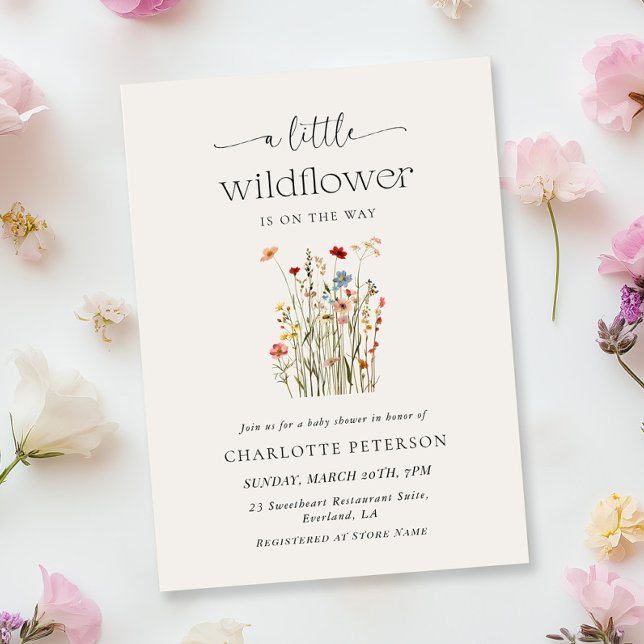 Minimal Wildflower Baby Shower Invitation (Creator Uploaded)