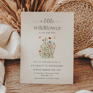 Minimal Wildflower Baby Shower Invitation