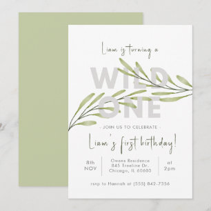 Minimal Wildflower Birthday Invitation