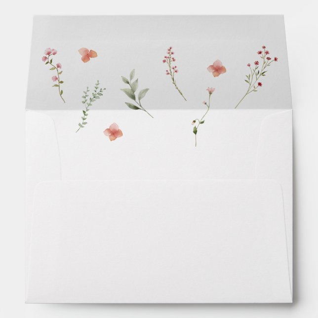 Minimal Wildflower Budget Bridal Shower Envelope (Back (Bottom))