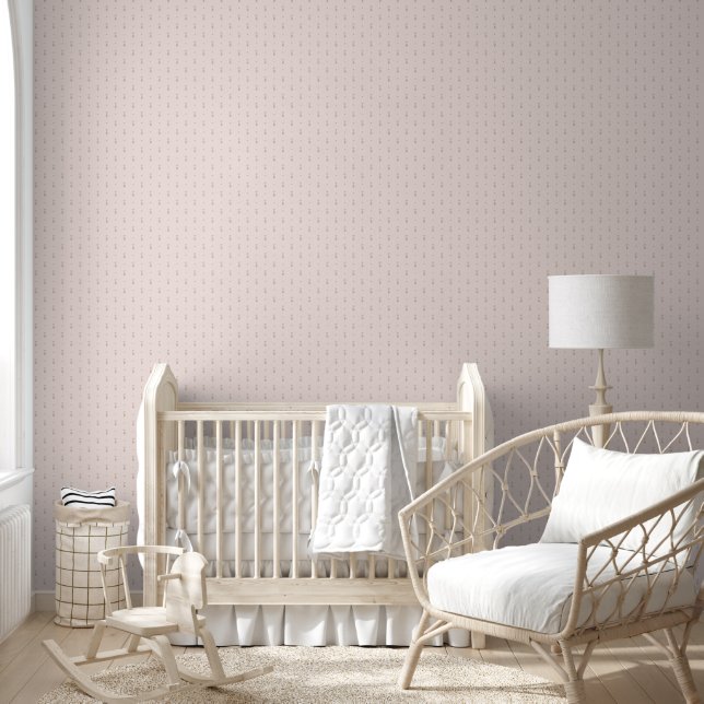 Minimal Wildflower Pattern with Dots Wallpaper (Kids)