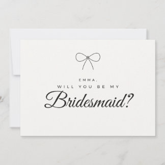 Minimal Will You Be My Bridesmaid Proposal Card