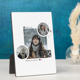 Minimal Winter Aesthetic Photo Collage Plaque