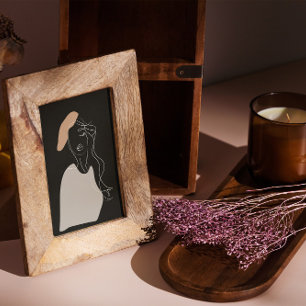 minimal woman white line drawing abstract poster