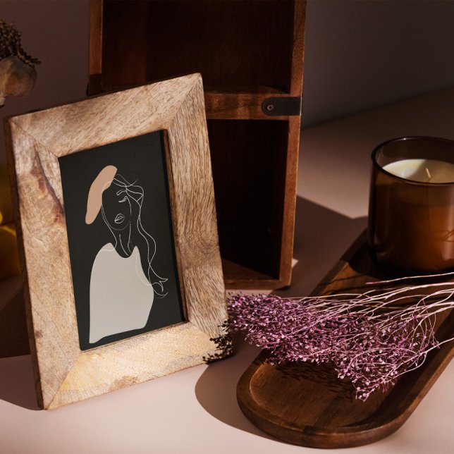 minimal woman white line drawing abstract poster (Creator Uploaded)