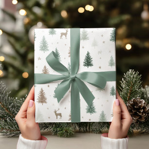 Minimal Woodland Christmas  Wrapping Paper