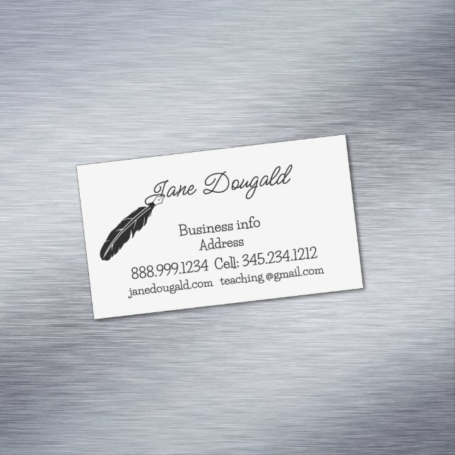 Minimal Writer, Legal, Teacher, Instructor Tutor  Magnetic Business Card (In Situ)