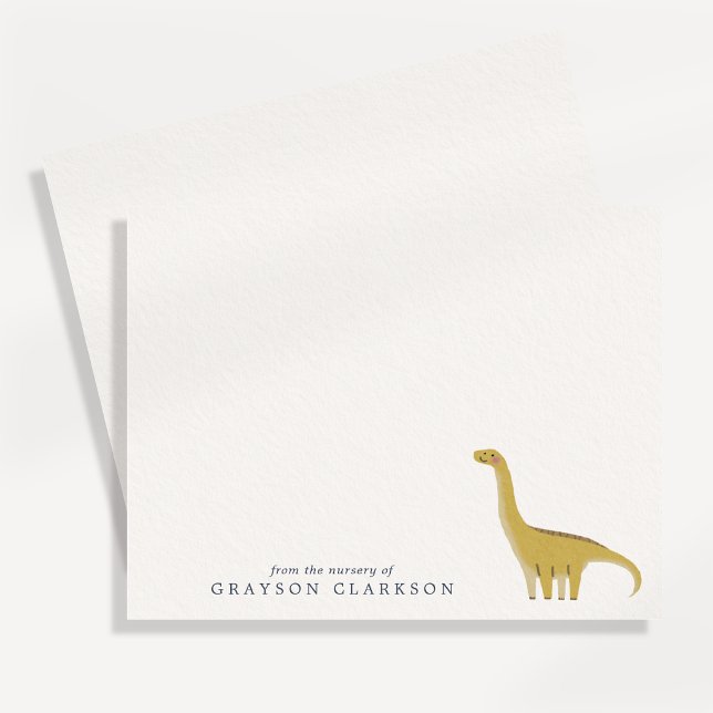 Minimal Yellow Dinosaur Nursery Note Card (Creator Uploaded)