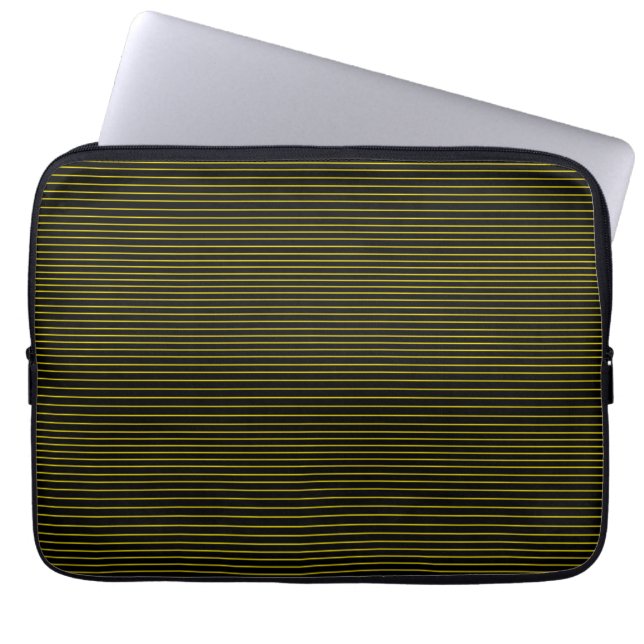 Minimal yellow lines laptop sleeve (Front)