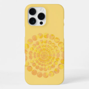 Minimal Yellow Sunburst Textured Circle Design iPhone 16 Pro Max Case