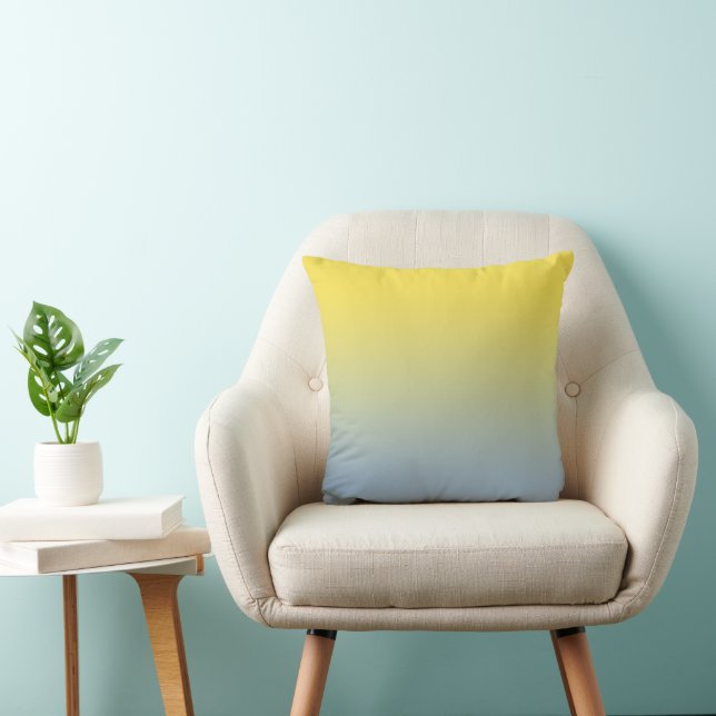 Minimal Yellow to Light Blue Ombré Cushion (Chair)
