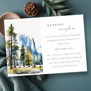 Minimal Yosemite National Park Wedding Reception Enclosure Card