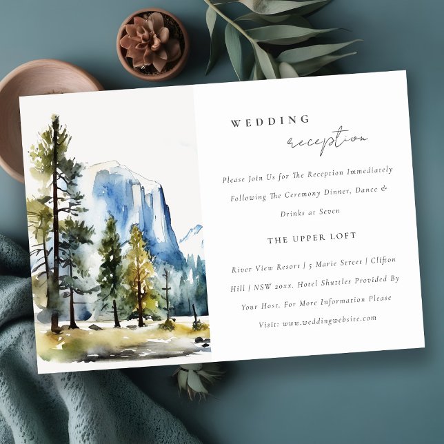 Minimal Yosemite National Park Wedding Reception Enclosure Card (Creator Uploaded)