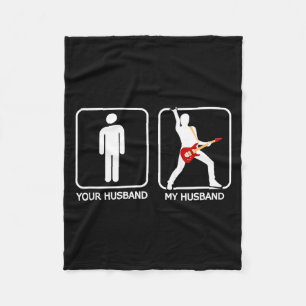 Minimal Your husband, my husband - funny guitar Fleece Blanket