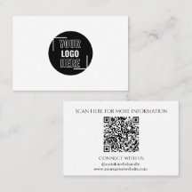 Minimal Your Logo Here Black and White QR Code