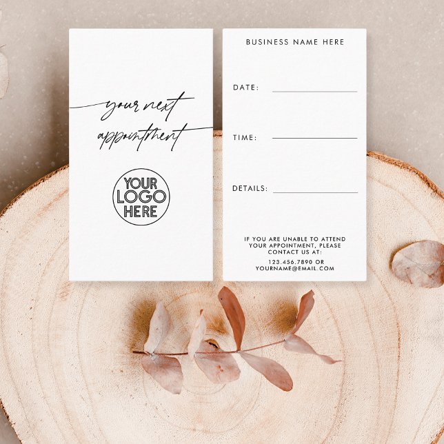 Minimal Your Next Appointment Script Business Logo Card (Creator Uploaded)