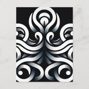 Minimal Zen Sacred Geometric Mandala Abstract Announcement Postcard