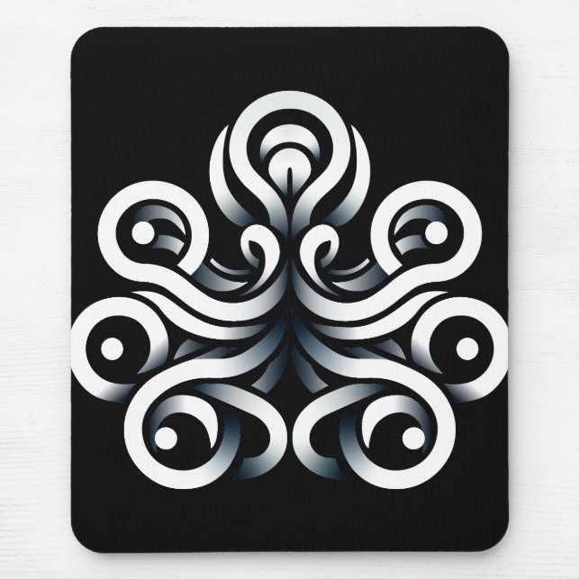 Minimal Zen Sacred Geometric Mandala Abstract Mouse Pad (Front)