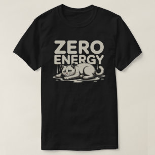 Minimal Zero Energy Cat Design T-Shirt
