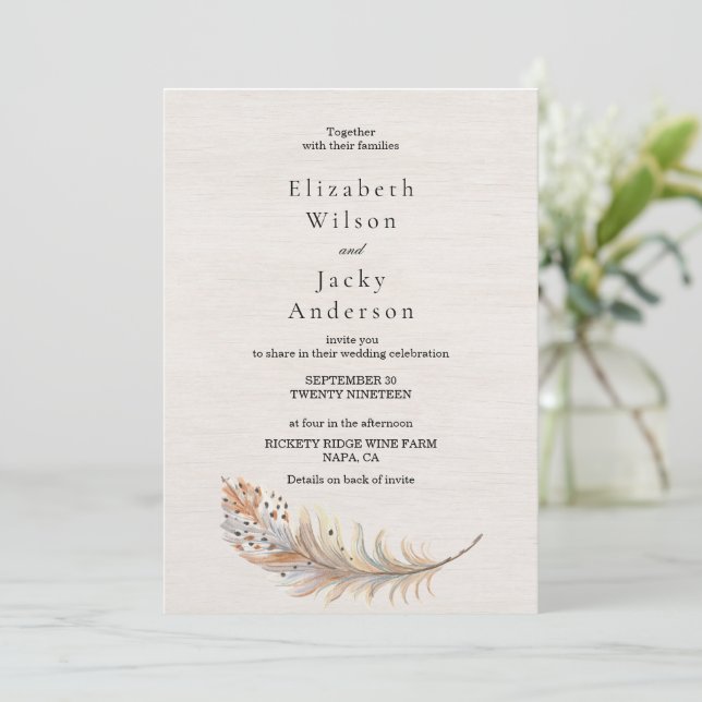 Minimalis All in one modern simple Wedding Invitation (Standing Front)