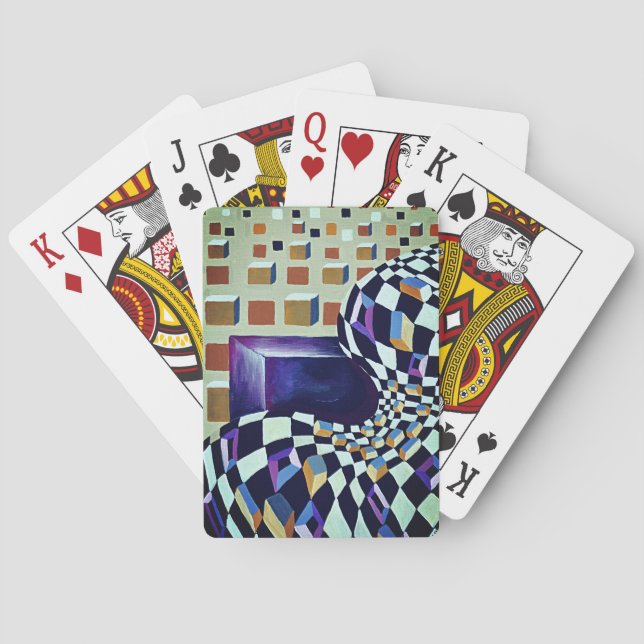 Minimalism 3-d effect with optical illusion playing cards (Back)