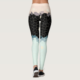 Minimalism Abstract Art Black Pink Leggings