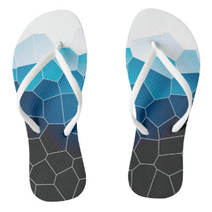 Minimalism Abstract Art Blue White Cells Thongs