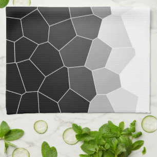 Minimalism Abstract Art Charcoal White Cells Tea Towel