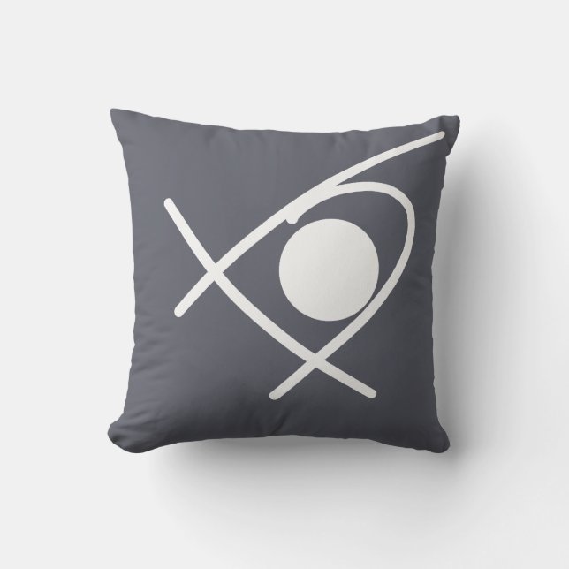 Minimalism Abstract Art Grey And White Cushion (Front)
