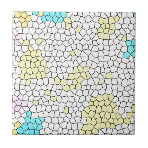 Minimalism Abstract Art Pale Pastel Cells Ceramic Tile