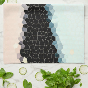 Minimalism Abstract Art Pale Pink Blue Black Tea Towel