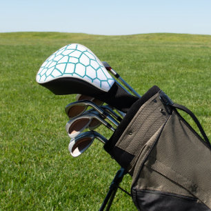 Minimalism Abstract Art Pale Turquoise White Cells Golf Head Cover