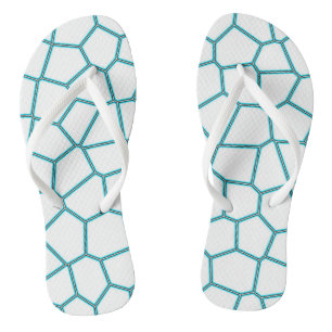 Minimalism Abstract Art Pale Turquoise White Cells Thongs